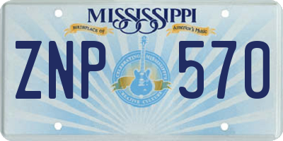 MS license plate ZNP570