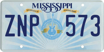 MS license plate ZNP573