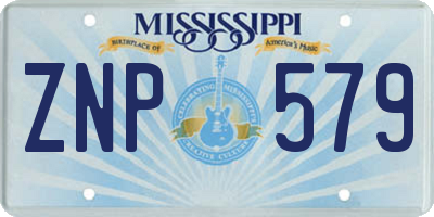 MS license plate ZNP579