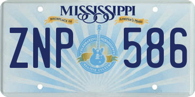 MS license plate ZNP586