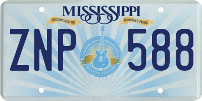 MS license plate ZNP588