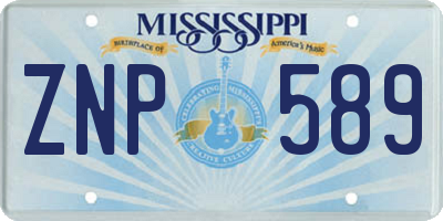 MS license plate ZNP589