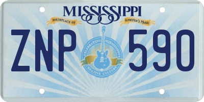 MS license plate ZNP590