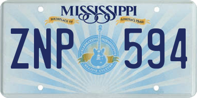 MS license plate ZNP594