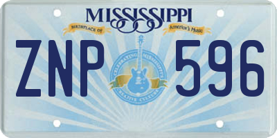 MS license plate ZNP596