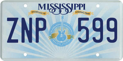 MS license plate ZNP599