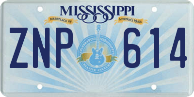MS license plate ZNP614