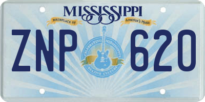 MS license plate ZNP620