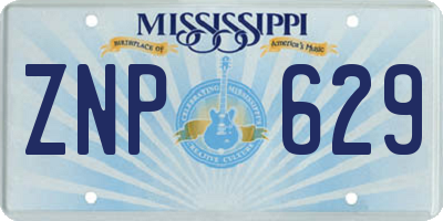 MS license plate ZNP629