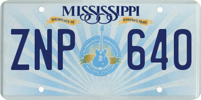 MS license plate ZNP640