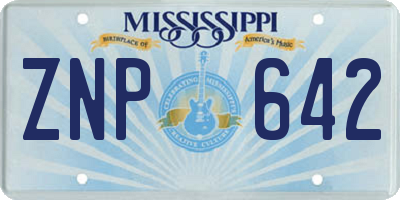 MS license plate ZNP642