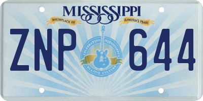 MS license plate ZNP644