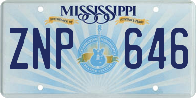 MS license plate ZNP646
