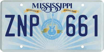 MS license plate ZNP661