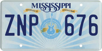 MS license plate ZNP676