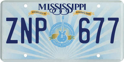 MS license plate ZNP677