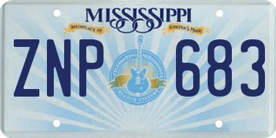 MS license plate ZNP683