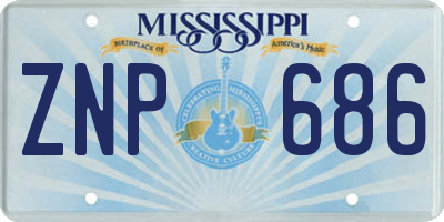 MS license plate ZNP686