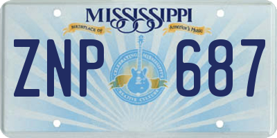 MS license plate ZNP687