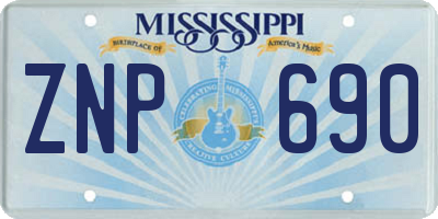 MS license plate ZNP690