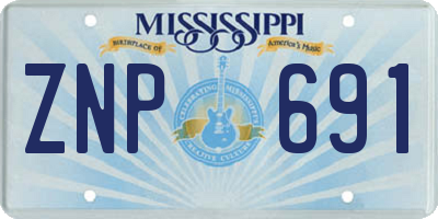 MS license plate ZNP691