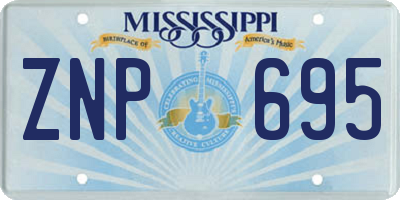 MS license plate ZNP695