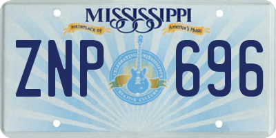 MS license plate ZNP696