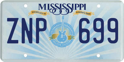 MS license plate ZNP699
