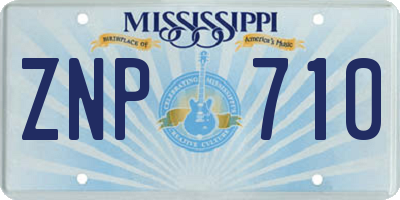 MS license plate ZNP710