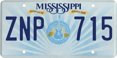 MS license plate ZNP715