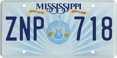 MS license plate ZNP718