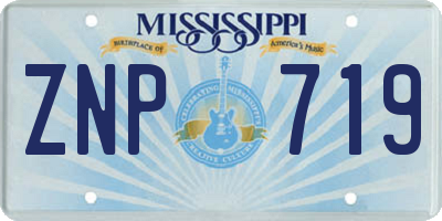 MS license plate ZNP719