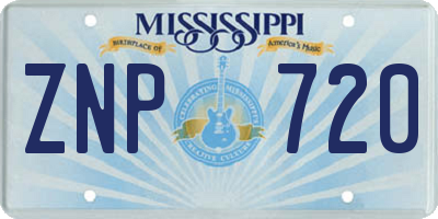 MS license plate ZNP720