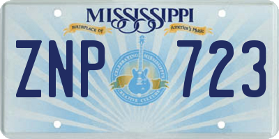 MS license plate ZNP723