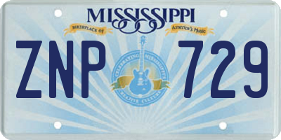 MS license plate ZNP729