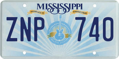 MS license plate ZNP740