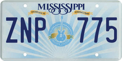 MS license plate ZNP775