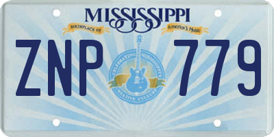 MS license plate ZNP779