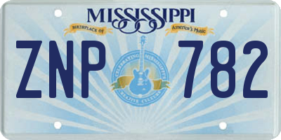MS license plate ZNP782