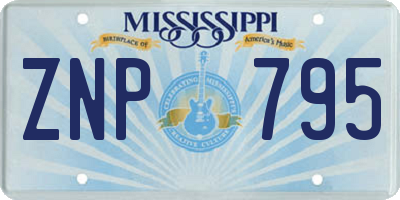MS license plate ZNP795