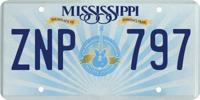 MS license plate ZNP797