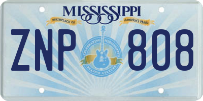 MS license plate ZNP808