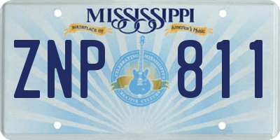 MS license plate ZNP811