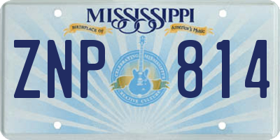 MS license plate ZNP814