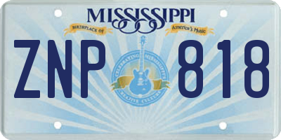 MS license plate ZNP818