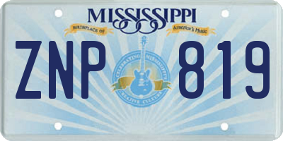 MS license plate ZNP819