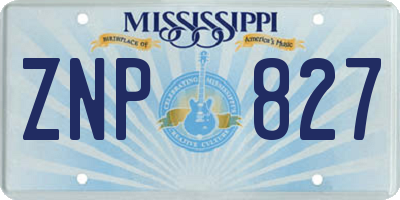 MS license plate ZNP827