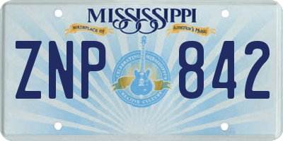 MS license plate ZNP842
