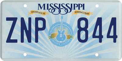 MS license plate ZNP844