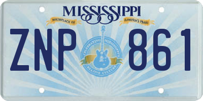 MS license plate ZNP861